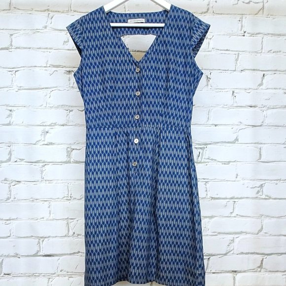 Jennifer Glasgow Blue Print Midi Dress - Picture 1 of 6